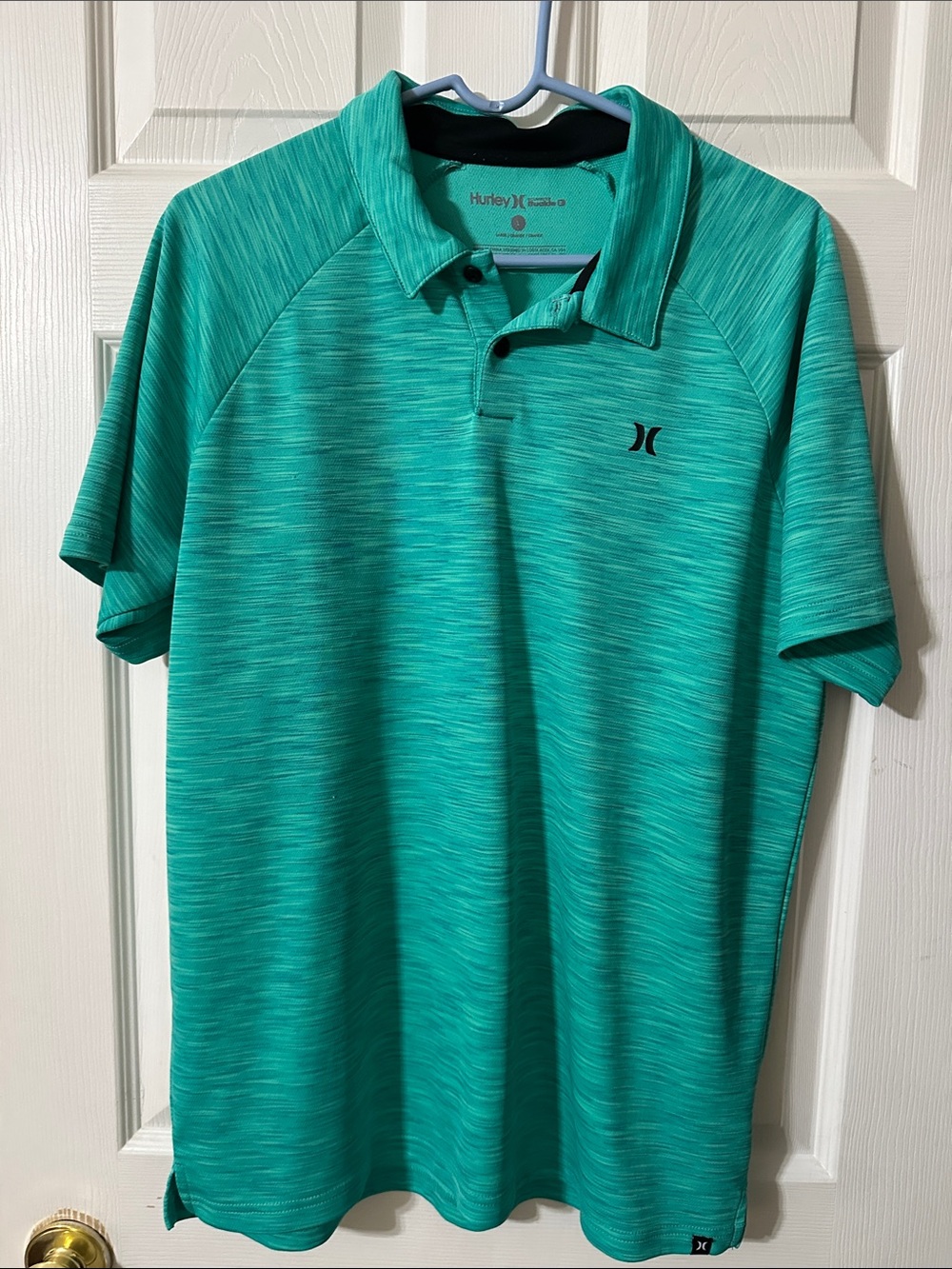 Hurley Men’s Teal Space-Dye Polo